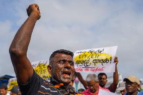 The National People's Movement's (NPP) Protest Against Crippling The Employees Provident Funds In Colombo