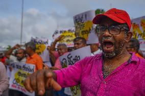 The National People's Movement's (NPP) Protest Against Crippling The Employees Provident Funds In Colombo