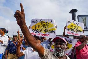 The National People's Movement's (NPP) Protest Against Crippling The Employees Provident Funds In Colombo