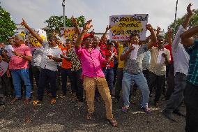 The National People's Movement's (NPP) Protest Against Crippling The Employees Provident Funds In Colombo