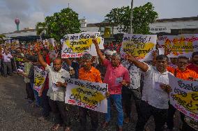 The National People's Movement's (NPP) Protest Against Crippling The Employees Provident Funds In Colombo