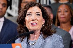 New York Governor Hochul And NYC Mayor Adams Make A Gun Violence Announcement