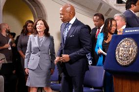 New York Governor Hochul And NYC Mayor Adams Make A Gun Violence Announcement