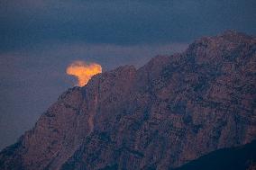 Sturgeon Full Super Moon Rises In Italy