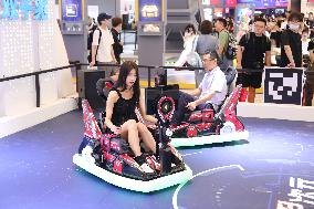 Visitors Experience VR Game at ChinaJoy2023 in Shanghai, China