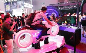 Visitors Experience VR Game at ChinaJoy2023 in Shanghai, China