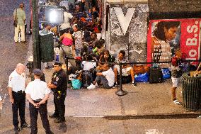 Migrants In Downtown Manhattan