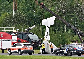 Small Plane Crashes At Airport In Quebec