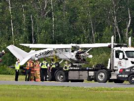 Small Plane Crashes At Airport In Quebec