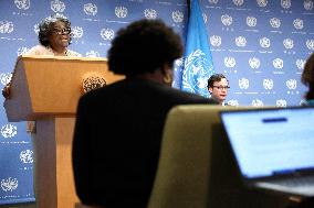 New York City: US Ambassador Greenfield To UN Press Conference On Her Agenda For August