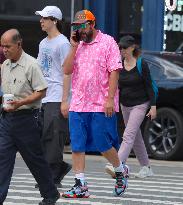 Adam Sandler Takes A Walk - NYC