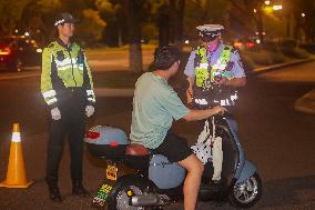 Traffic Police Check at Night