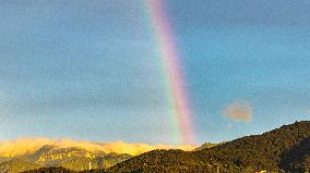 Double Rainbow Over Jinfo Mountain in Chongqing