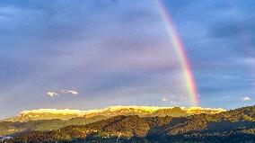 Double Rainbow Over Jinfo Mountain in Chongqing