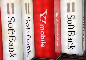 Logos of SoftBank and Ymobile