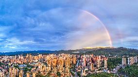 Double Rainbow Over Jinfo Mountain in Chongqing