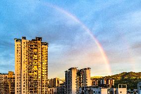 Double Rainbow Over Jinfo Mountain in Chongqing