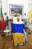 Pope Francis Meets A Group Of Ukrainian Students - Lisbon