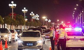 Traffic Police Inspect Vehicles in Huai'an, China