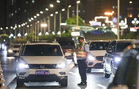 Traffic Police Inspect Vehicles in Huai'an, China