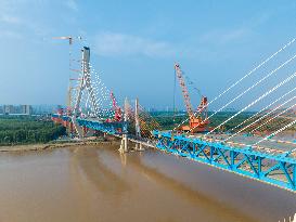 Yellow River Highway Bridge Construction in Jinan, China