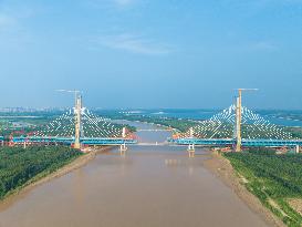 Yellow River Highway Bridge Construction in Jinan, China