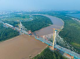 Yellow River Highway Bridge Construction in Jinan, China