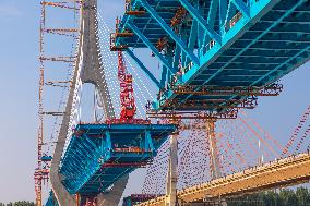 Yellow River Highway Bridge Construction in Jinan, China