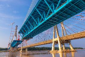 Yellow River Highway Bridge Construction in Jinan, China