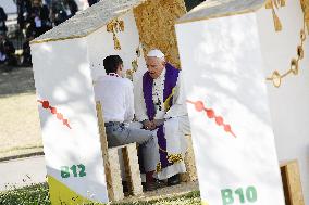 Pope Francis Hears Confessions - Lisbon