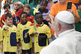 Pope Francis Visits A Social Centre - Lisbon