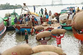 Unloading Rice - Bangladesh