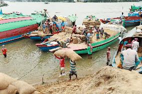 Unloading Rice - Bangladesh