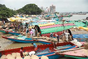 Unloading Rice - Bangladesh