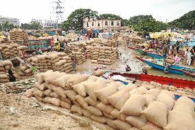 Unloading Rice - Bangladesh