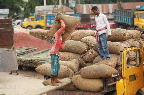 Unloading Rice - Bangladesh