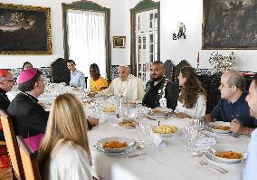 Pope Francis Lunch With Young People - Lisbon