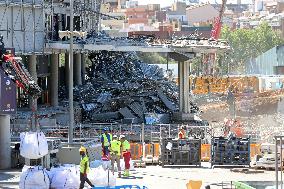 The third tier of the Camp Nou completely demolished