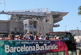 The third tier of the Camp Nou completely demolished
