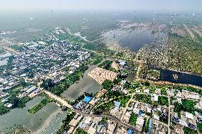 The Flooded Liangxiang Village in Henan, China