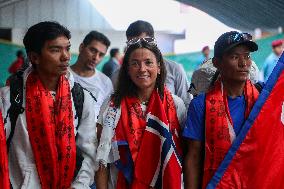 Norwegian Climber Kristin Harila And Tenjen Sherpa