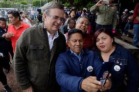 Marcelo Ebrard, Pre-candidate For The Presidency Of Mexico For 2024, Visits The Fut Santa Fe Stadium In Mexico City