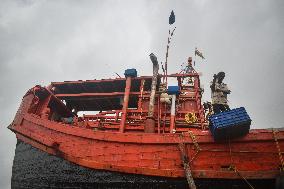 Daily Life In Fraserganj Fishing Harbour, West Bengal, India