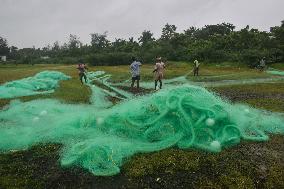 Daily Life In Fraserganj Fishing Harbour, West Bengal, India