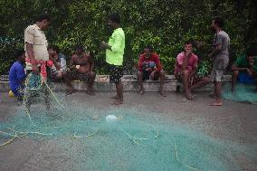 Daily Life In Fraserganj Fishing Harbour, West Bengal, India