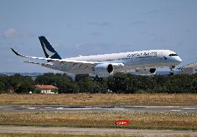 Catay Pacific Airways Airbus A350-941 test at Toulouse Airport