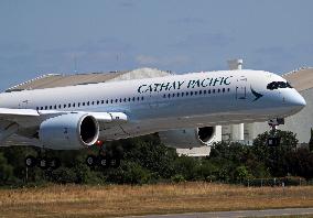 Cathay Pacific Airways Airbus A350-941 test at Toulouse Airport