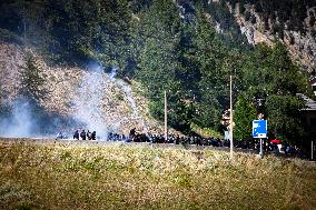 Pro-Migrant No Border Activists Camping Franco-Italian Border