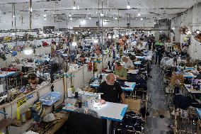 MIDEAST-GAZA CITY-FACTORY-SCHOOL UNIFORM-PRODUCTION