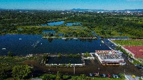 CROATIA-ZAGREB-FLOODED FOOTBALL COURT